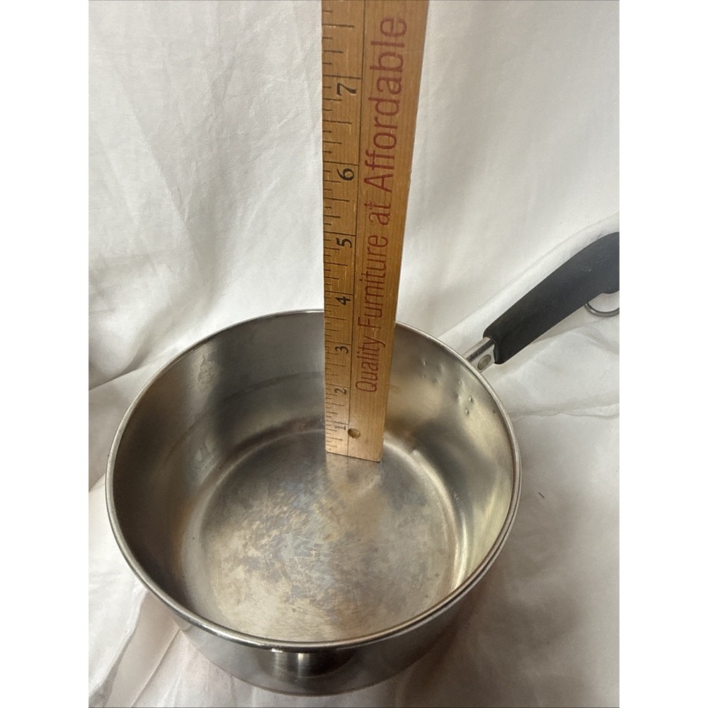 Vintage Revere Ware Sauce Pot Pan 2 Stainless Copper Clad 1 1/2 QT 1QT & Lids - Picture 11 of 13